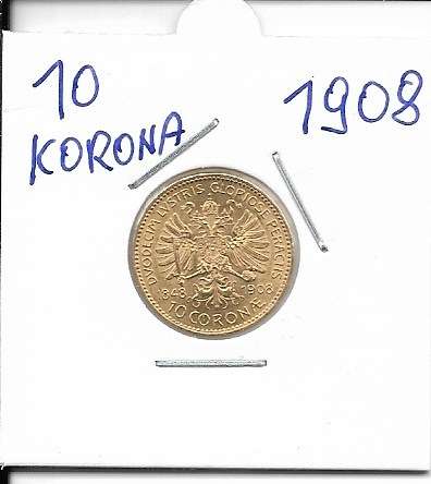 10 Corona Kronen 1848-1908 Franz Joseph I Gold 60 jähriges Regierungsjubiläum