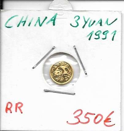 China 1985 Gold 1 Gramm Panda 3 Yuan