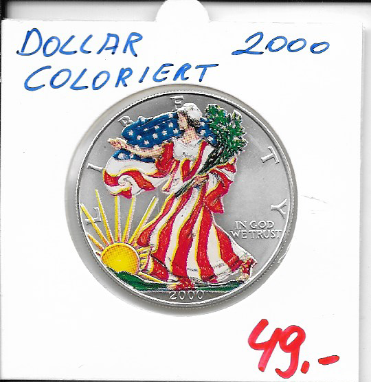 1 Dollar 2000 Silber Eagle Unze Coloriert