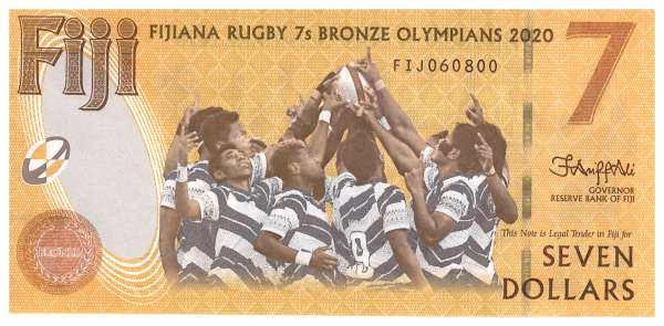 Fiji Inseln / Fiji Islands Pick 122 7 Dollars 2020 UNC