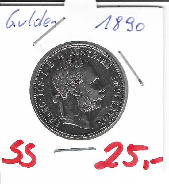 1 Gulden Fl 1890 Silber Franz Joseph I