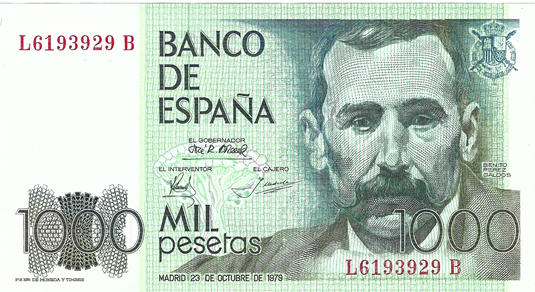 Spanien 1000 Pesetas 1979 (P158) Erh. UNC
