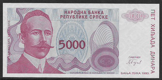 Bosnien Herzogowina- 5 000 Dinara 1993 UNC - Pick Nr.152