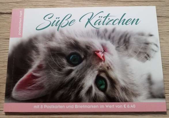Süße Kätzchen Postkartenheft mit 8 Marken
