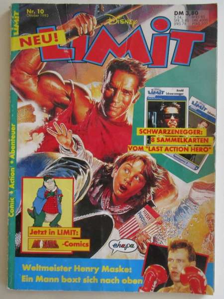 Disney Limit Nr.10 Oktober 1993 Arnold Schwarzenegger mit 8 Arni Sammelkarten