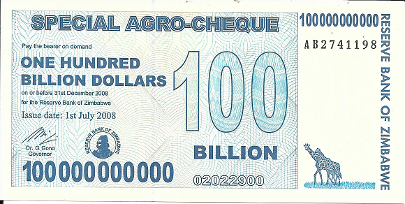 SIMBABWE / ZIMBABWE – 100 Billion Dollars 2008 UNC P. 64