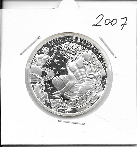 2007 Kalendermedaille Jahresregent Saturn Silber