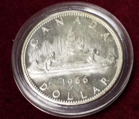 1 DOLLAR 1966 Canada Kanu SILBER KANADA