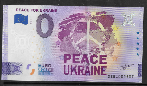 Peace for Ukraine 0 Euro Schein 2022-1 Italien