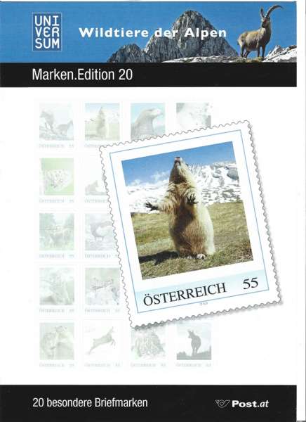 Wildtiere der Alpen Marken Edition 20 Postfrisch