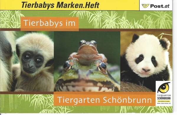 Tierbabys im Tiergarten Schönbrunn Briefmarken Heft mit 6 Marken