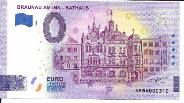 Braunau am Inn Rathaus 0 Euro Schein 2023-1