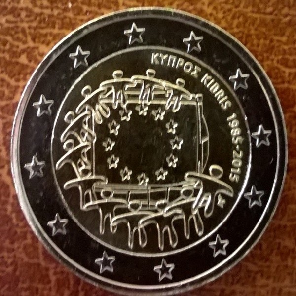 2 Euro Zypern 2015 30 Jahre Europa Flagge