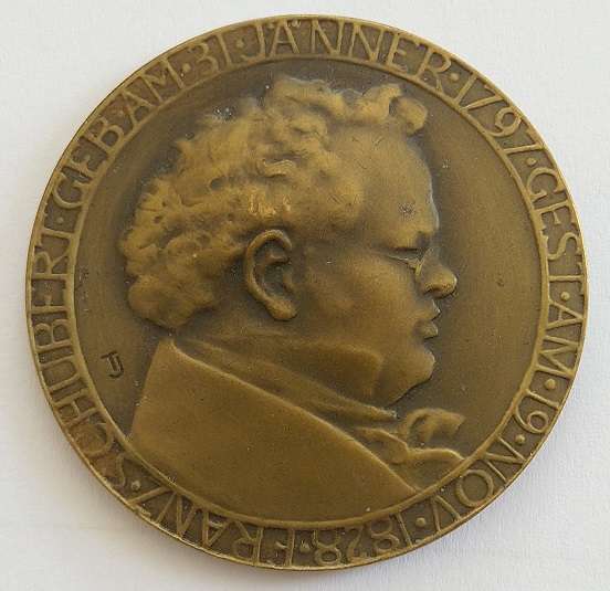 Medaille Franz Schuberts Geburtshaus Wien Bronze