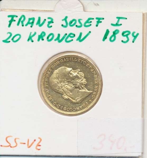 20 Corona Kronen 1894 Franz Joseph I Gold