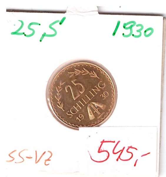 25 Schilling Gold 1930