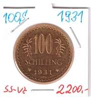 100 Schilling Gold 1931 100 Schilling Gold 1931