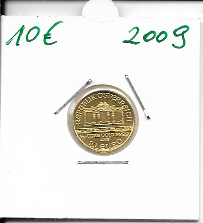2009 Philharmoniker 1/10 Unze 10 € Euro 3,11 Gramm