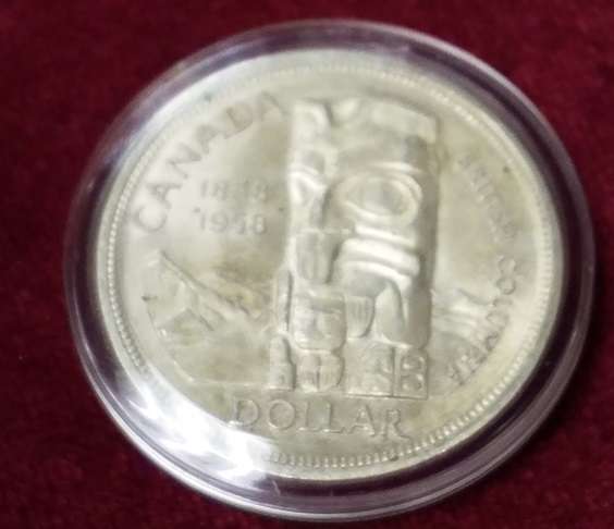 1 DOLLAR 1958 Canada British Columbia 1858-1958 SILBER KANADA