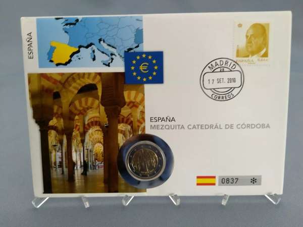 2 Euro Numisbrief Spanien, UNESCO Moschee-Kathedrale v. Córdoba, 2010