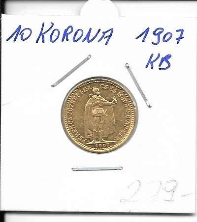 10 Korona 1907 KB Franz Joseph I Gold