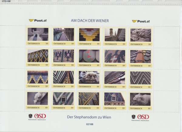 Am Dach der Wiener Der Stephansdom zu Wien Marken Edition 20 Postfrisch