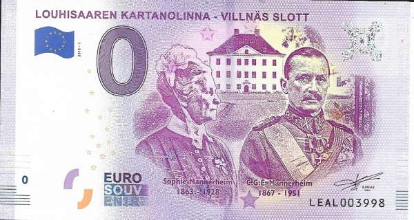 Finnland Louhisaaren Kartanolinna Villnäs Slott Unc 0 Euro Schein 2018-1