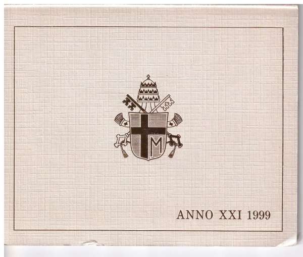 1999 KMS Johannes Paul II. Vatikan Italien-Kirchenstaat Lire