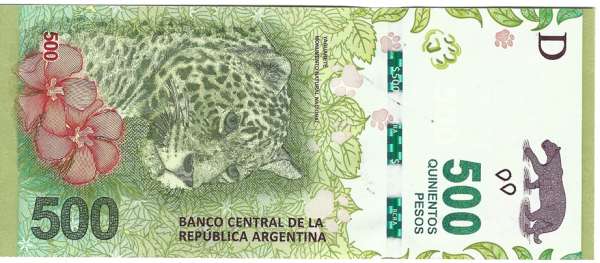 Argentinien – 500 Pesos 2016 (Pick 365) Erh. UNC