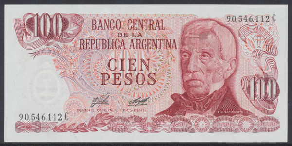 Argentinien – 100 Peso (1973-76) (Pick 297) Erh. UNC