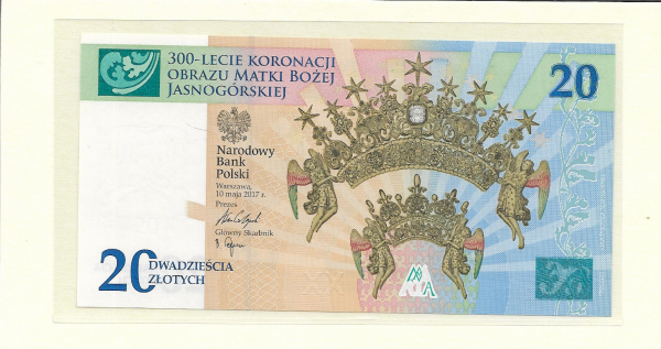 20 Zlotych 300 Lecie Koronacji 2017 unc.