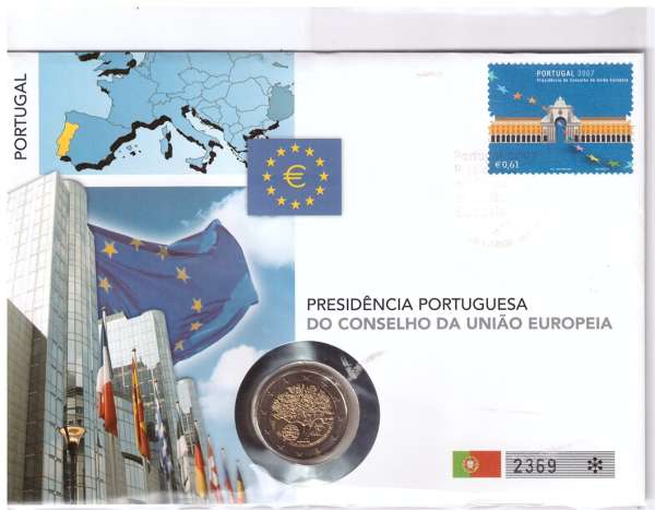 2 Euro Numisbrief Portugal 2007 Ratspräsidentschaft