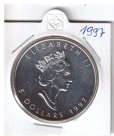 5 DOLLAR 1997 Canada Maple Leaf Silber 1 Unze