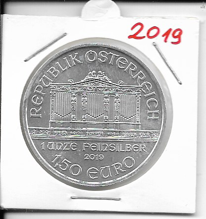 2019 Wiener Philharmoniker 1 Unze Feinsilber (999)