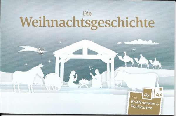 Die Weihnachtsgeschichte Postkartenheft mit 4 Marken