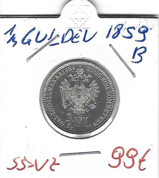 1/4 Gulden 1859 B Silber Franz Joseph