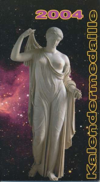 2004 Kalendermedaille Jahresregent Venus Silber vergoldet im Blister