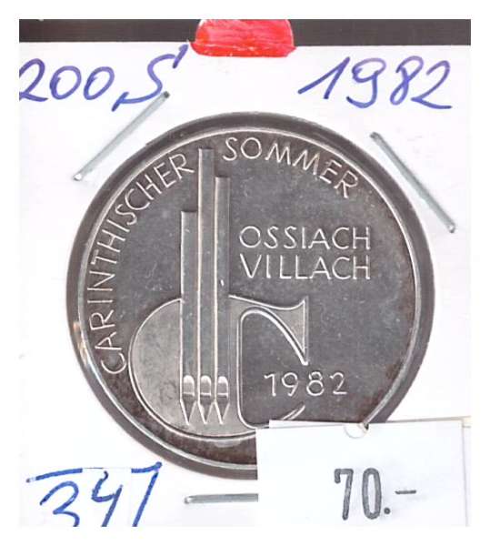 Nr. 034 Carinthischer Sommer 1982 Silber Casino Jeton 200 Schilling