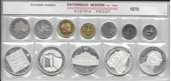 1976 Jahressatz Kursmünzensatz Groß KMS Mintset