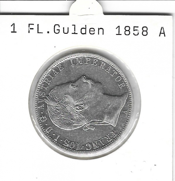 1 Gulden Fl 1858 A Silber Franz Joseph