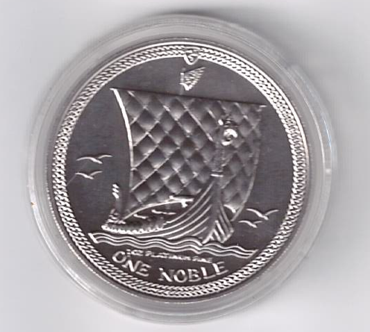 1 unze Platin Isle of Man 1983 one Noble