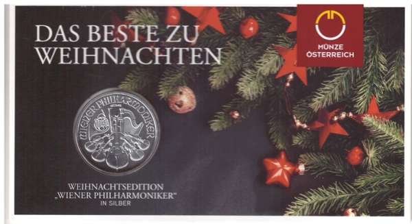 Christmas Edition 2024 Wiener Philharmoniker 1 Unze Feinsilber (999)