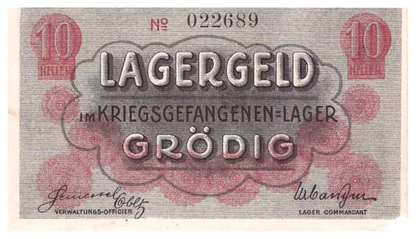 10 Heller Lagergeld im Kriegsgefangenenlager Grödig 022689