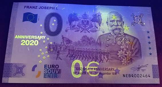 ANK.Nr.51A Franz Joseph I Anniversary Unc 0 Euro Schein 2021-1