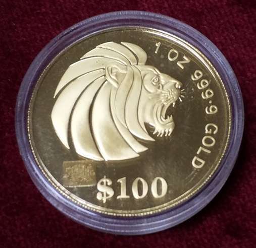 100 Dollars 1995 1 OZ Gold Singapur