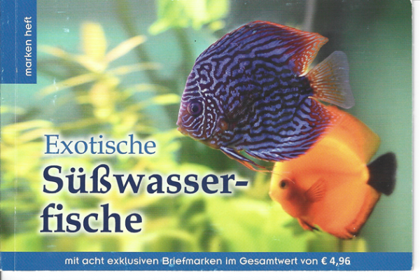 Exotische Süßwasserfische Markenheft mit 8 Marken 16.7.2012