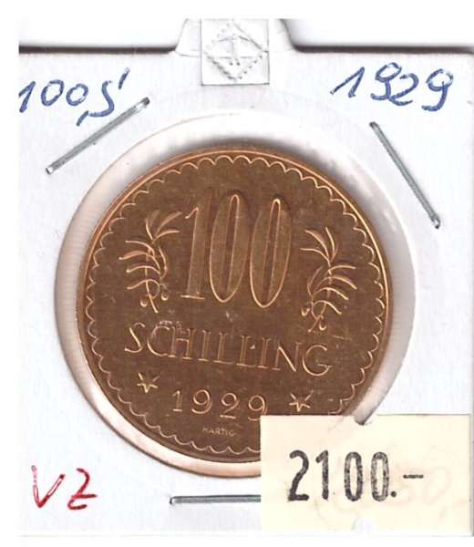 100 Schilling Gold 1929