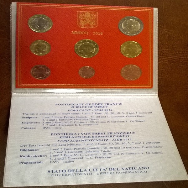 Kursmünzensatz Vatikan 2016 KMS Coinset
