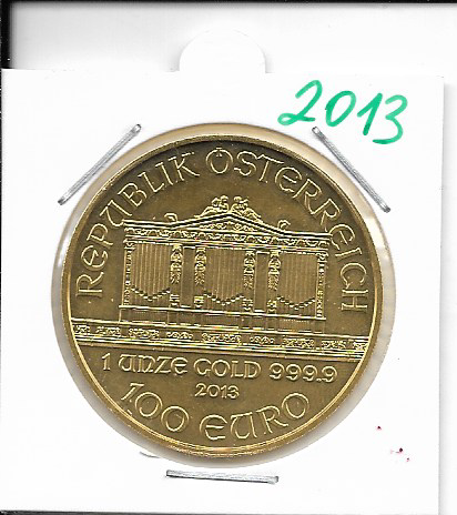2013 Philharmoniker 1unze 100 Euro 31,1 Gramm
