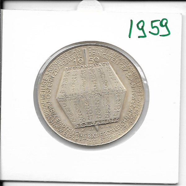 1959 Kalendermedaille Jahresregent Jupiter Silber